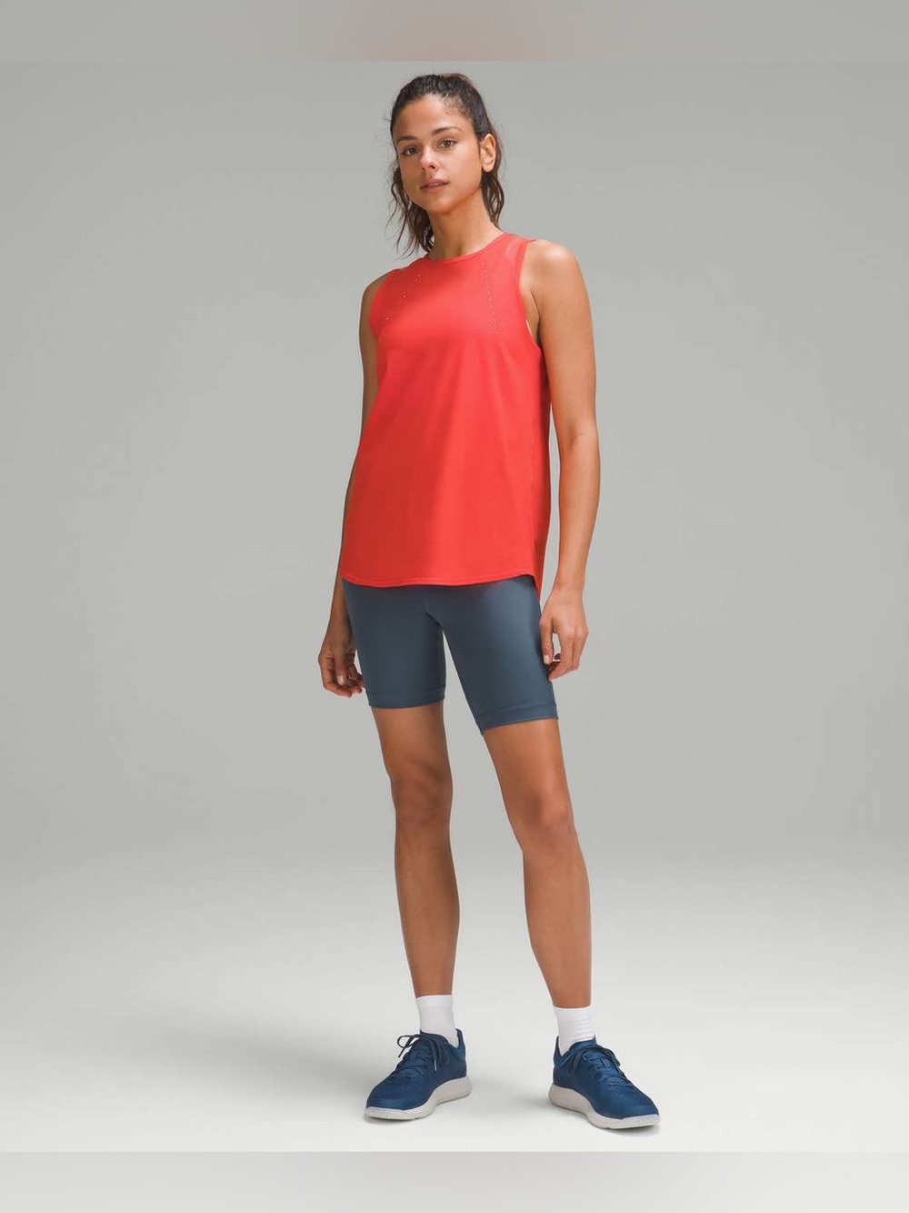 Lululemon Sculpt Tank Solar Orange Mesh Back Running Workout Top 10 Athleisure